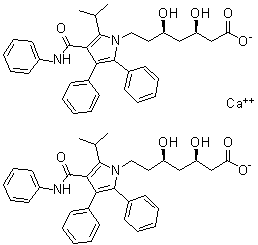 structure of CAS# 433289-83-9, Atorvastatin Impurity A;(betaR,deltaR)-beta,delta-Dihydroxy-2-(1-methylethyl)-4,5-diphenyl-3-[(phenylamino)carbonyl]-1H-pyrrole-1-heptanoic acid calcium salt (2:1)