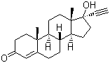 structure of CAS# 434-03-7, Ethisterone;17a-Ethynyl-17b-hydroxy-4-androsten-3-one; 17b-Hydroxy-4,17a-pregnen-20-yn-3-one; 4,17a-Pregnen-17b-ol-20-yn-3-one; 17a-Ethynyl testosterone; Anhydrohydroxyprogesterone