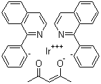 结构式 CAS# 435294-03-4, 二(1-苯基异喹啉)(乙酰丙酮)合铱(III)