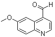 structure of CAS# 4363-94-4, 6-Methoxy-4-quinolinecarboxaldehyde;NSC 449; Quininaldehyde