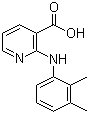 结构式 CAS# 4394-05-2, 尼克昔酸; 2-[(2,3-二甲基苯基)氨基]吡啶-3-羧酸