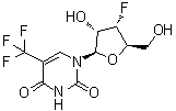 结构式 CAS# 439579-21-2, 3'-脱氧-3'-氟-5-(三氟甲基)尿苷