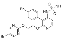 structure of CAS# 441798-25-0, N-Despropyl-N-Methyl Macitentan;5-(4-bromophenyl)-6-[2-(5-bromopyrimidin-2-yl)oxyethoxy]-N-(methylsulfamoyl)pyrimidin-4-amine