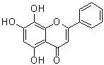 结构式 CAS# 4443-09-8, 5,7,8-三羟基黄酮
