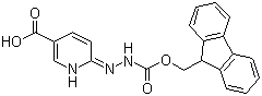 structure of CAS# 444794-69-8, 6-[2-[(9H-Fluoren-9-ylmethoxy)carbonyl]hydrazinyl]-3-pyridinecarboxylic acid;HydraLinK 6-Fmoc-HNA reagent