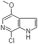 结构式 CAS# 446284-32-8, 7-氯-4-甲氧基-1H-吡咯并[2,3-c]吡啶