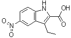 structure of CAS# 446830-63-3, 3-Ethyl-5-nitro-1H-indole-2-carboxylic acid