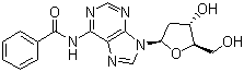 结构式 CAS# 4546-72-9, N-苯甲酰基-2'-脱氧腺苷; N-苯甲酰基-2'-脱氧腺甙
