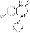 structure of CAS# 4547-02-8, 7-Chloro-1,3-dihydro-5-phenyl-2H-1,4-benzodiazepine-2-thione