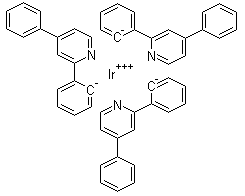 结构式 CAS# 459133-57-4, 三[2-(4-苯基-吡啶-2-基)苯]合铱