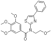 structure of CAS# 461000-66-8, 3,4,5-Trimethoxy-N-(2-methoxyethyl)-N-(4-phenyl-2-thiazolyl)benzamide