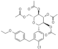 structure of CAS# 461432-25-7, (1S)-1,5-Anhydro-1-C-[4-chloro-3-[(4-ethoxyphenyl)methyl]phenyl]-D-glucitol tetraacetate;[(2R,3R,4R,5S,6S)-3,4,5-triacetyloxy-6-[4-chloro-3-[(4-ethoxyphenyl)methyl]phenyl]oxan-2-yl]methyl acetate