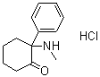 structure of CAS# 4631-27-0, 2-(Methylamino)-2-phenylcyclohexanone hydrochloride