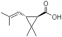 structure of CAS# 4638-92-0, (+)-trans-Chrysanthemic acid;(1R-trans)-2,2-Dimethyl-3-(2-methylprop-1-enyl)cyclopropanecarboxylic acid