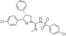 结构式 CAS# 464213-10-3, 伊必那班; (4S)-3-(4-氯苯基)-N-[(4-氯苯基)磺酰基]-4,5-二氢-N'-甲基-4-苯基-1H-吡唑-1-甲脒