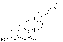 structure of CAS# 4651-67-6, 3alpha-Hydroxy-7-oxo-5beta-cholic acid;7-Oxolithocholic acid; 7-keto-Lithocholic acid; NSC 226118; Nutriacholic acid