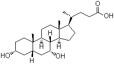 structure of CAS# 474-25-9, Chenodeoxycholic acid;3alpha,7alpha-Dihydroxy-5beta-cholanic acid; Chenodiol; CDCA
