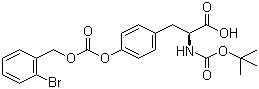 结构式 CAS# 47689-67-8, N-叔丁氧羰基-O-(2-溴苄氧羰基)-L-酪氨酸