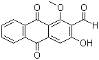 结构式 CAS# 477-84-9, 丹宁卡; 3-羟基-1-甲氧基-2-蒽醌甲醛