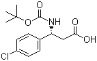 结构式 CAS# 479064-93-2, (R)-Boc-4-氯苯基-beta-苯丙氨酸; (R)-叔丁氧羰基-3-氨基-3-(4-氯苯基)丙酸