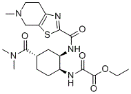 structure of CAS# 480450-85-9, Edoxaban Impurity 103;ethyl 2-[[(1S,2R,4S)-4-(dimethylcarbamoyl)-2-[(5-methyl-6,7-dihydro-4H-[1,3]thiazolo[5,4-c]pyridine-2-carbonyl)amino]cyclohexyl]amino]-2-oxoacetate