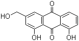 结构式 CAS# 481-72-1, 芦荟大黄素; 1,8-二羟基-3-羟甲基蒽醌