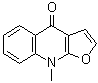 结构式 CAS# 484-74-2, 9-甲基呋喃并[2,3-b]喹啉-4(9H)-酮