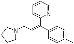 structure of CAS# 486-12-4, Triprolidine;2-[(E)-1-(4-Methylphenyl)-3-pyrrolidin-1-ylprop-1-enyl]pyridine