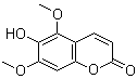 structure of CAS# 486-28-2, Fraxinol;5,7-Dimethoxy-6-hydroxycoumarin; 6-Hydroxy-5,7-dimethoxy-2H-1-benzopyran-2-one