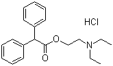 structure of CAS# 50-42-0, Adiphenine hydrochloride;Diphenylacetic acid 2-(diethylamino)ethyl ester hydrochloride