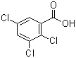 structure of CAS# 50-73-7, 2,3,5-Trichlorobenzoic acid
