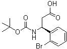 结构式 CAS# 500770-75-2, (betaS)-2-溴-beta-[[叔丁氧羰基]氨基]苯丙酸