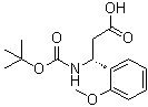结构式 CAS# 500788-85-2, (betaR)-beta-[[叔丁氧羰基]氨基]-2-甲氧基苯丙酸