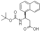 结构式 CAS# 500789-00-4, (betaR)-beta-[[叔丁氧羰基]氨基]-1-萘丙酸