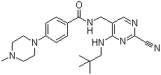 structure of CAS# 501000-36-8, Dutacatib;N-[[2-Cyano-4-(2,2-dimethylpropylamino)pyrimidin-5-yl]methyl]-4-(4-methylpiperazin-1-yl)benzamide
