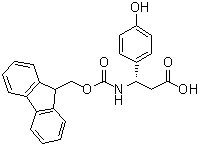 结构式 CAS# 501015-33-4, (betaS)-beta-[[(9H-芴-9-基甲氧基)羰基]氨基]-4-羟基苯丙酸