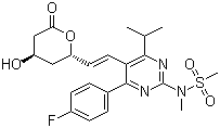 structure of CAS# 503610-43-3, Rosuvastatin-5S-lactone;N-[4-(4-Fluorophenyl)-6-(1-methylethyl)-5-[(1E)-2-[(2S,4R)-tetrahydro-4-hydroxy-6-oxo-2H-pyran-2-yl]ethenyl]-2-pyrimidinyl]-N-methylmethanesulfonamide