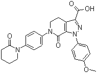 结构式 CAS# 503614-92-4, 1-(4-甲氧基苯基)-7-氧代-6-[4-(2-氧代哌啶-1-基)苯基]-4,5,6,7-四氢-1H-吡唑并[3,4-c]吡啶-3-羧酸