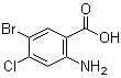 结构式 CAS# 50419-88-0, 2-氨基-5-溴-4-氯苯甲酸