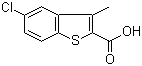 结构式 CAS# 50451-84-8, 5-氯-3-甲基-1-苯并噻吩-2-甲酸