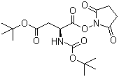 结构式 CAS# 50715-50-9, N-叔丁氧羰基-L-天门冬氨酸 4-叔丁酯 1-羟基琥珀酰亚胺酯