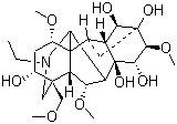 structure of CAS# 509-20-6, Aconine;Jesaconine; (1alpha,3alpha,6alpha,14alpha,15alpha,16beta)-20-Ethyl-1,6,16-trimethoxy-4-(methoxymethyl)aconitane-3,8,13,14,15-pentol