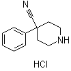 structure of CAS# 51304-58-6, 4-Cyano-4-phenylpiperidine hydrochloride;4-Phenyl-4-piperidinecarbonitrile hydrochloride