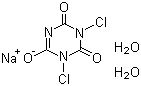 结构式 CAS# 51580-86-0, 二氯异氰尿酸钠二水合物