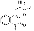 结构式 CAS# 5162-90-3, 2-氨基-3-(1,2-二氢-2-氧代喹啉-4-基)丙酸