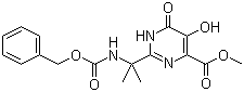 结构式 CAS# 519032-08-7, 2-(2-(苄氧基羰基氨基)丙-2-基)-5-羟基-6-氧代-1,6-二氢嘧啶-4-甲酸甲酯