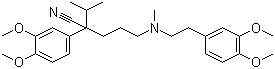 结构式 CAS# 52-53-9, 维拉帕米; 5-((3,4-二甲氧基苯乙基)甲基氨基)-2-(3,4-二甲氧基苯基)-2-异丙基戊腈