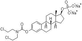 structure of CAS# 52205-73-9, Estramustine phosphate sodium;(17-beta)-Estra-1,3,5(10)-triene-3,17-diol 3-(bis(2-chloroethyl)carbamate) 17-(dihydrogenphosphate) disodium salt
