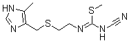 structure of CAS# 52378-40-2, N-Cyano-N'-[2-[(4-methyl-5-imidazolyl)methylthio]ethyl]-S-methylisothiourea