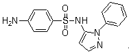 structure of CAS# 526-08-9, Depocid;4-Amino-N-(1-phenyl-1H-pyrazol-5-yl)benzenesulfonamide; Depotsulfonamide; Eftolon; Firmazolo; Inamil; Isarol; Isarol V; Merian; Microtan pirazolo; N1-(1-Phenylpyrazol-5-yl)sulfanilamide